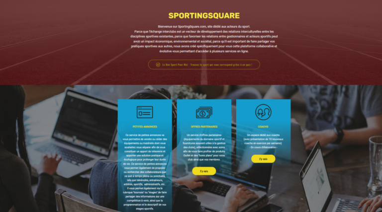 SportingSquare.com : Portail de services numériques pour clubs de sports et associations sportives