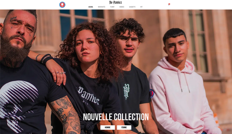 nopanties.fr : Site internet de marque de vêtement