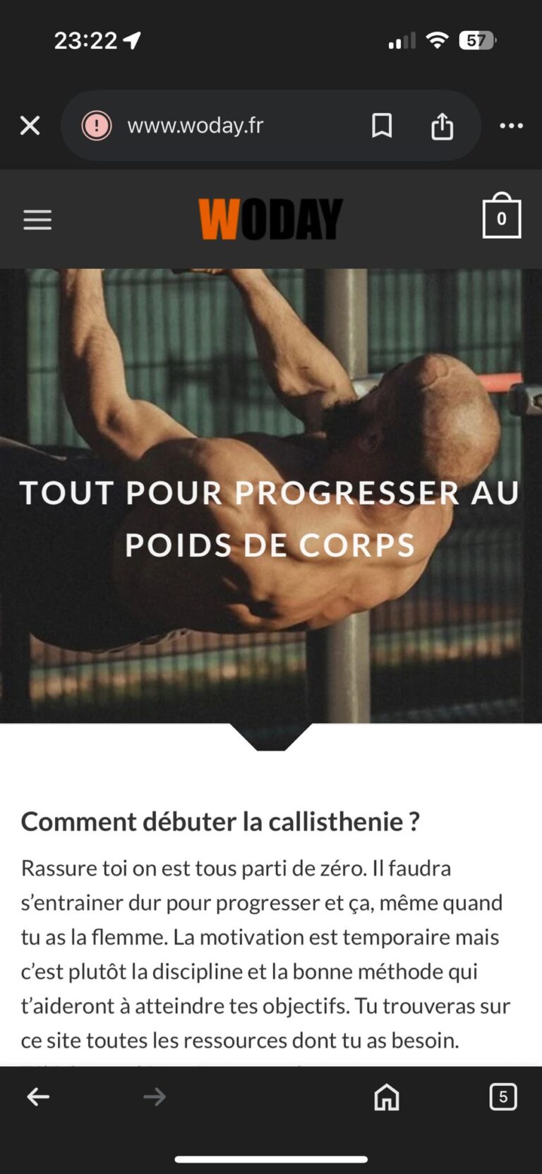 woday.fr - Site spécialisé dans la musculation au poids de corps / Street workout