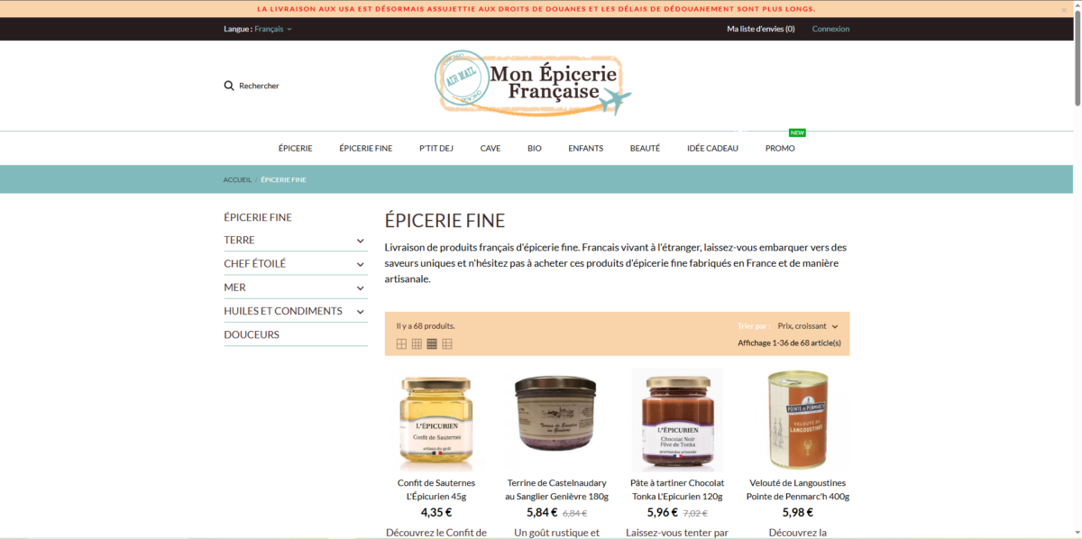 Mon-Epicerie-Francaise.com - Vente de produits français aux expatriés