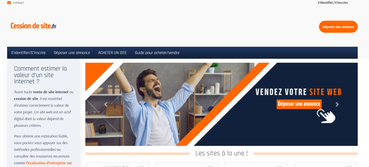 CessionDeSite.fr - plateforme française spécialisée dans l’achat et la vente de sites internet, projets digitaux et activités en ligne.