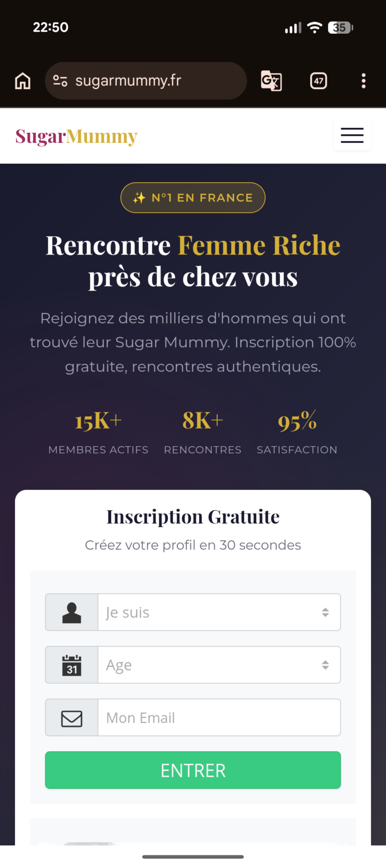 SugarMummy.fr - site dating