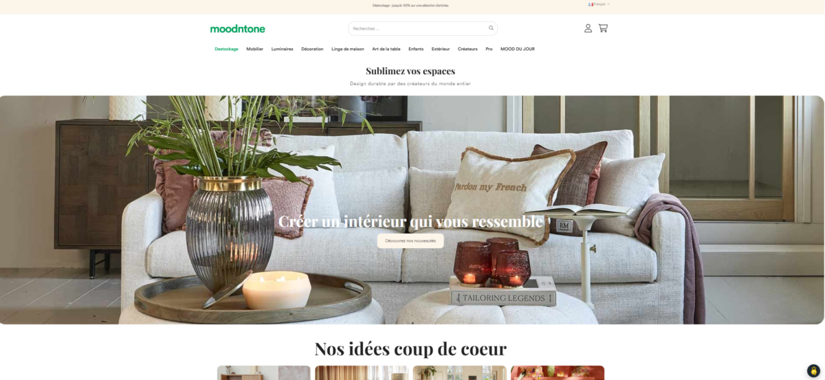 Moodntone.com — E-commerce mobilier & décoration premium — 230 k€ de CA