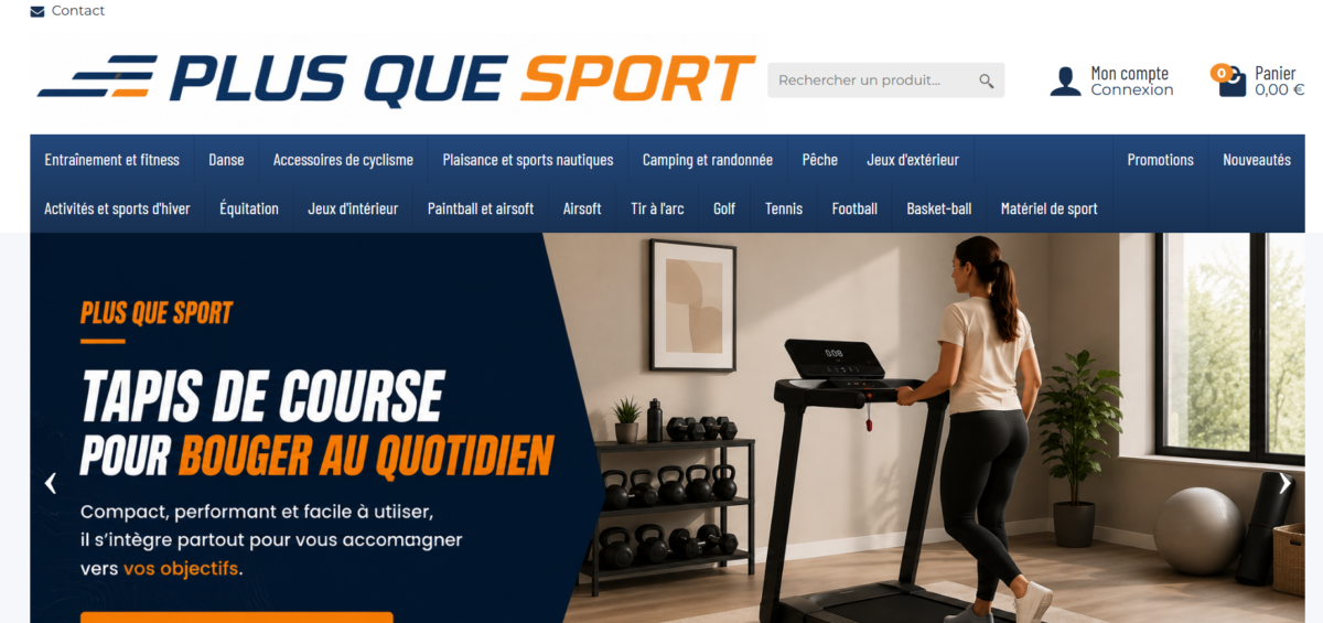 Plusquesport.fr - boutique spécialisée dans le sport